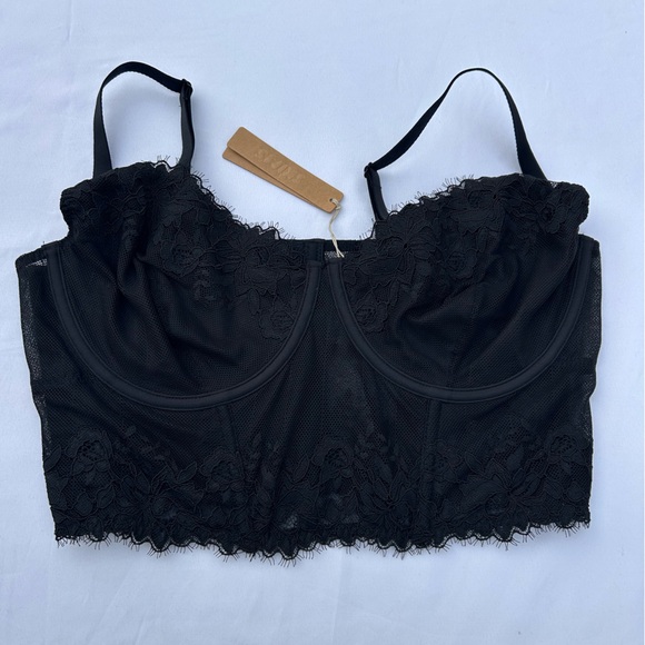 SKIMS Black femme lace Demi corset xl NWT